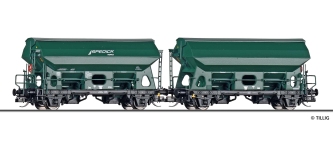 Tillig 01056 - TT - 2-tlg. Set Schwenkdachwagen Spedica, Railco/Spedica, Ep. VI